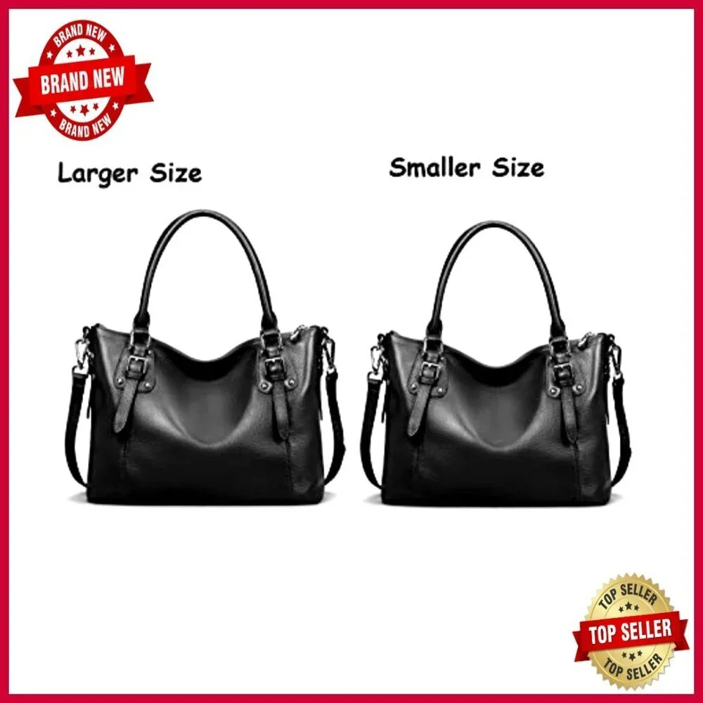 Large Genuine Leather Tote Hobo Bag with Adjustable Strap for Work Travel